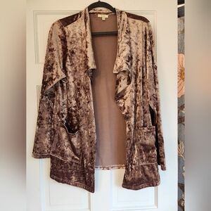 Crushed Velvet Blush Pink Blazer